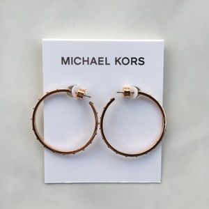 Michael Kors Rose Gold Studded Hoops